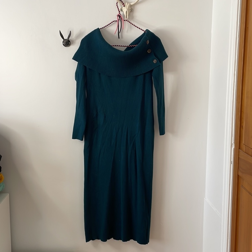Warm and sexy maxi sweater dress from Banana Republic